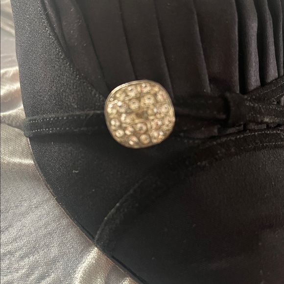 Manolo Blahnik Black Heels with Pleated Silk - Picture 11 of 12